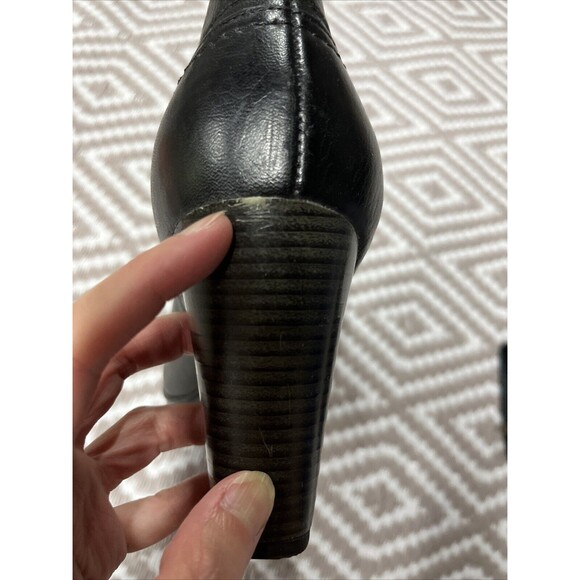 Clarks | Shoes | Clarks Artison Soft Black Leather Ankle  Clarks Indigo Women\'s Black Ankle Leather Boots 64503 Zip Up‎ Sz 9M EUC